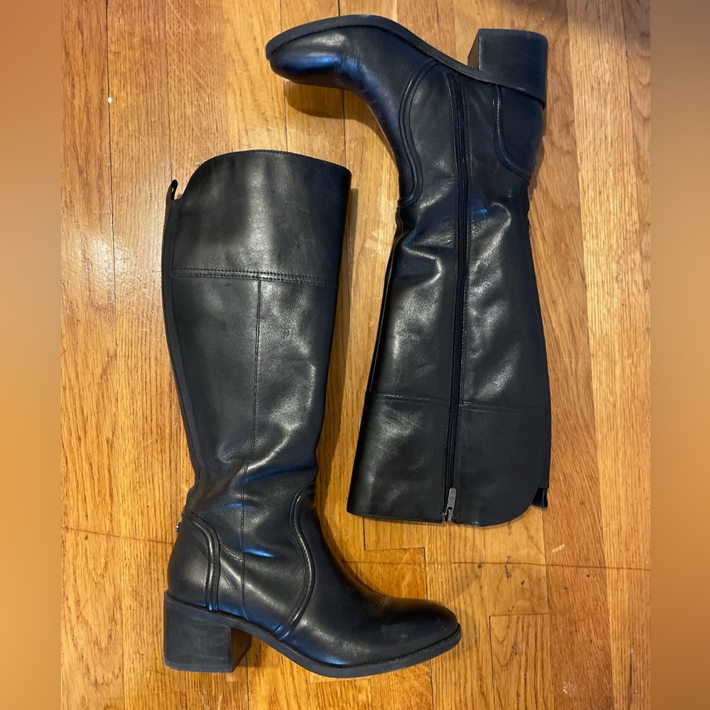 MARC FISHER black heeled riding boots